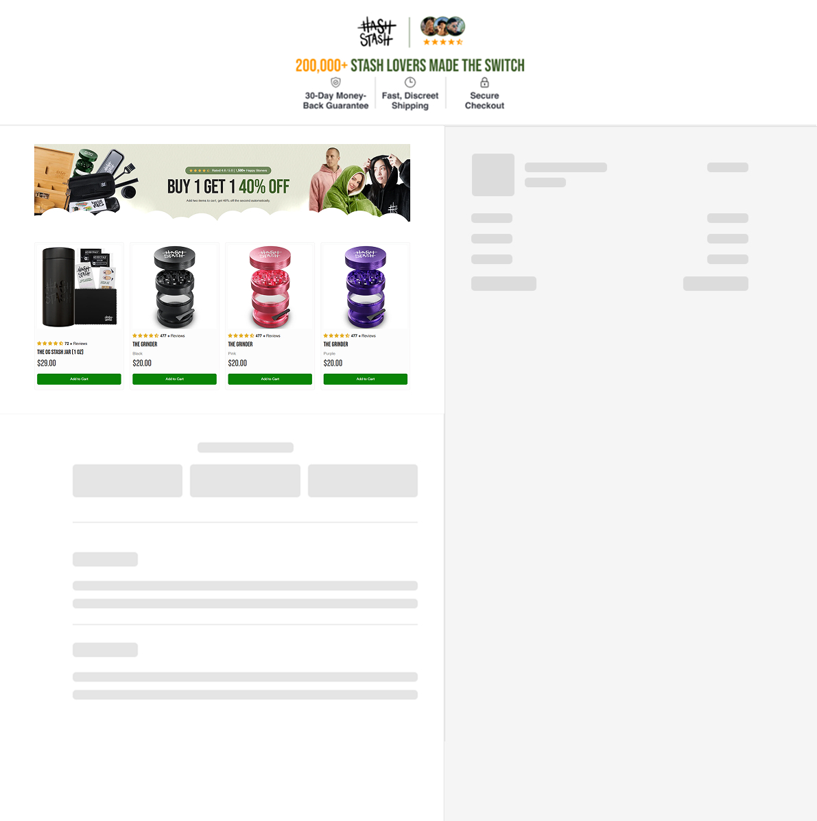 Variant: BOGO 40% off upsell page